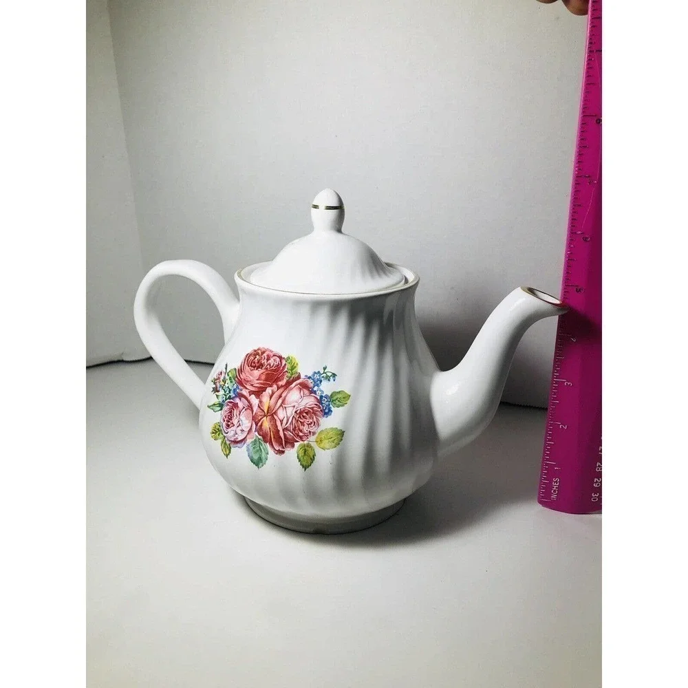 Arthur Wood England Porcelain Floral Teapot